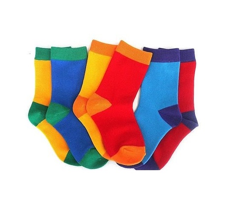 [MCS5-N-TY-ZAM] Multi Colored Socks for Kids (5 sets per pack)
